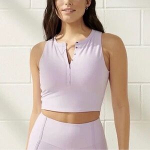 YPB Abercrombie Lavender Sleeveless Crop Top Sport Bra